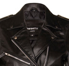 Women's Black FRINGE Leather Brando TASSELED Motorcycle Cow Hide Biker Jacket