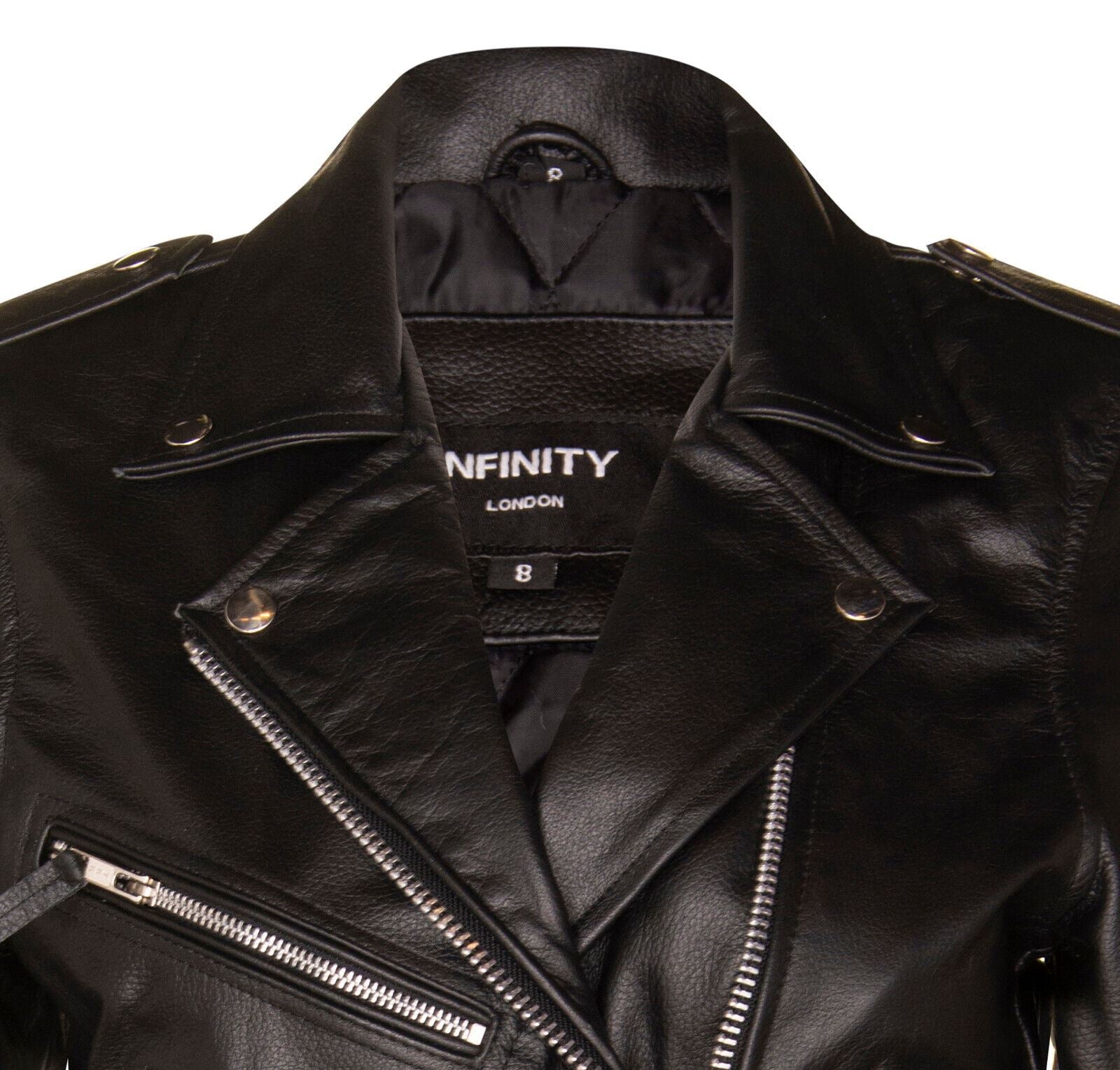 Women's Black FRINGE Leather Brando TASSELED Motorcycle Cow Hide Biker Jacket