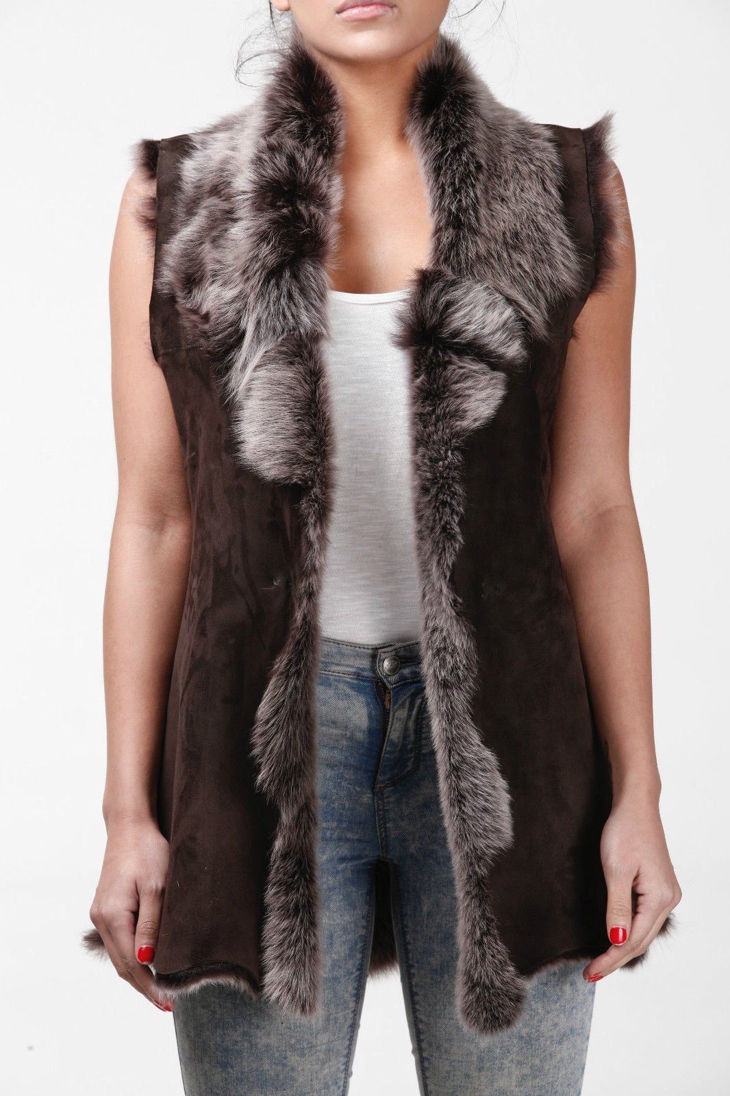 Women's Toscana Sheepskin Long Gilet-Sorocaba