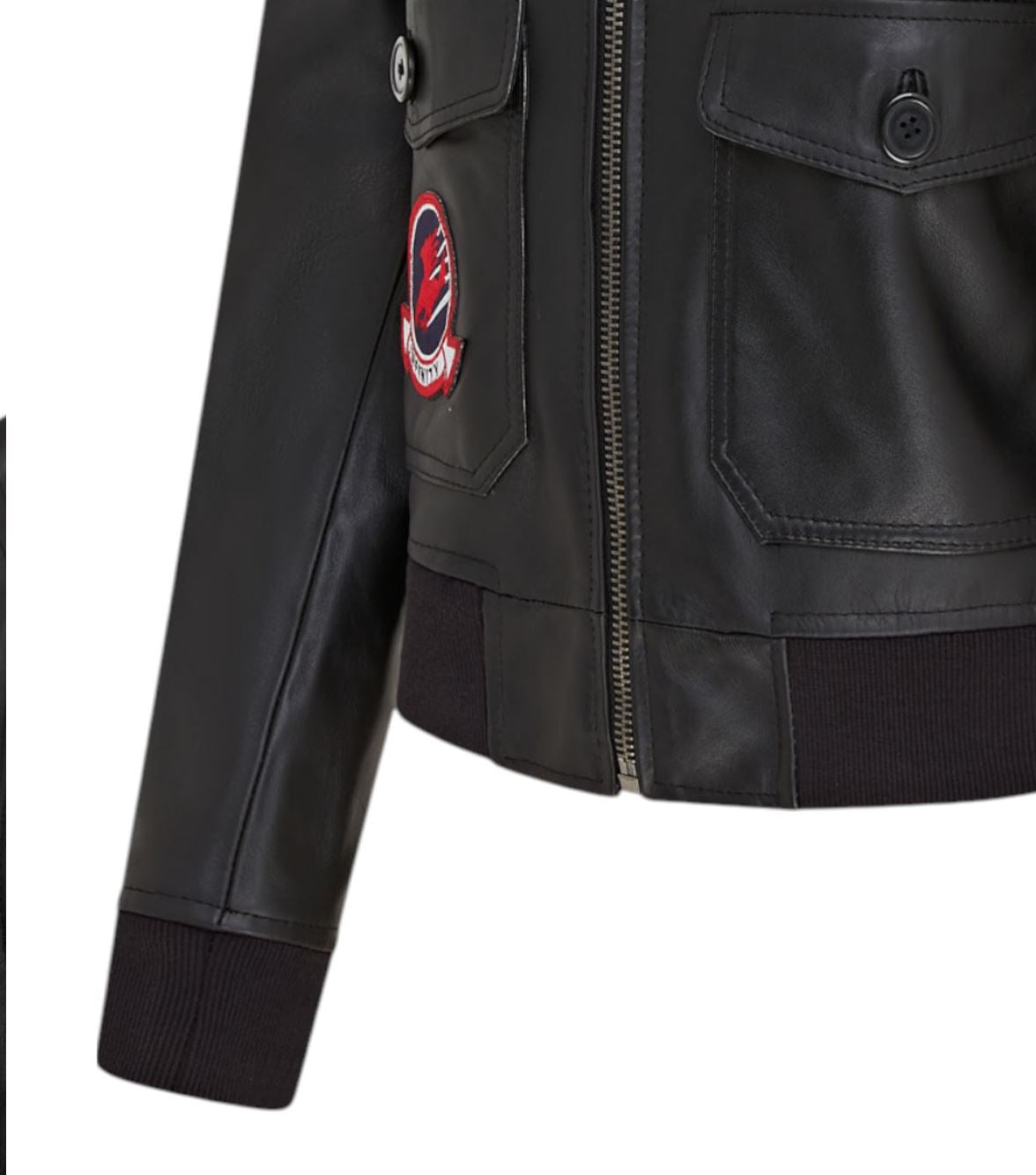 Women's A2 Top Gun Leather Bomber Jacket-Sunbury
