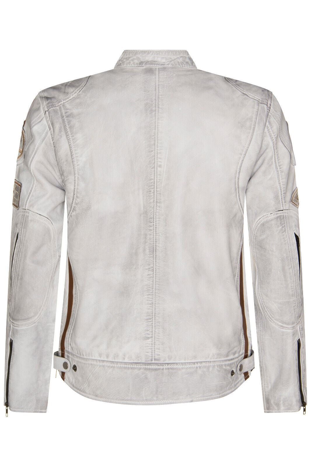 Mens Racing Leather Biker Jacket-Portland