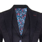 Womens 1920s Navy Blue Wool Classic Retro Vintage Blazer