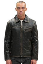 Men's Harrington Cow Hide Leather Jacket-Lima