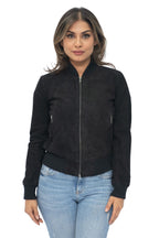 Womens MA-1 Suede Bomber Jacket-Arnhem