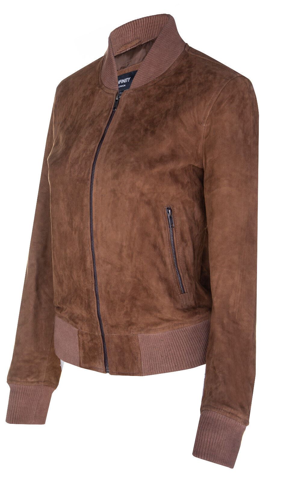 Womens Classic MA-1 Suede Bomber Jacket-Newbury