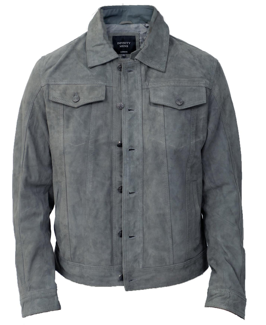 Mens Goat Suede Leather Jeans Jacket-Adelaide