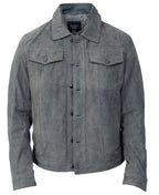 Mens Goat Suede Leather Jeans Jacket-Adelaide