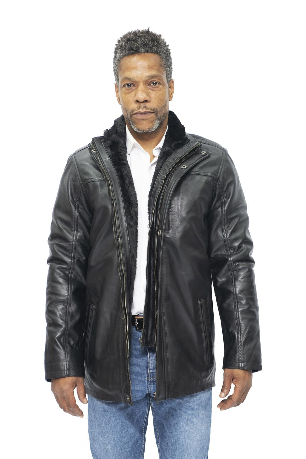 Mens Leather Mid Length Coat-Hanoi