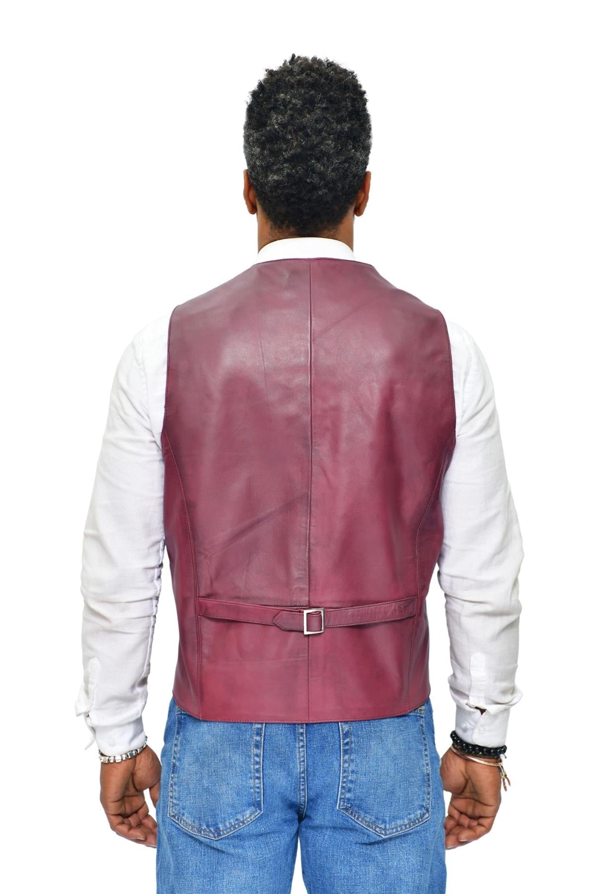 Mens Classic Leather Waistcoat-Chester