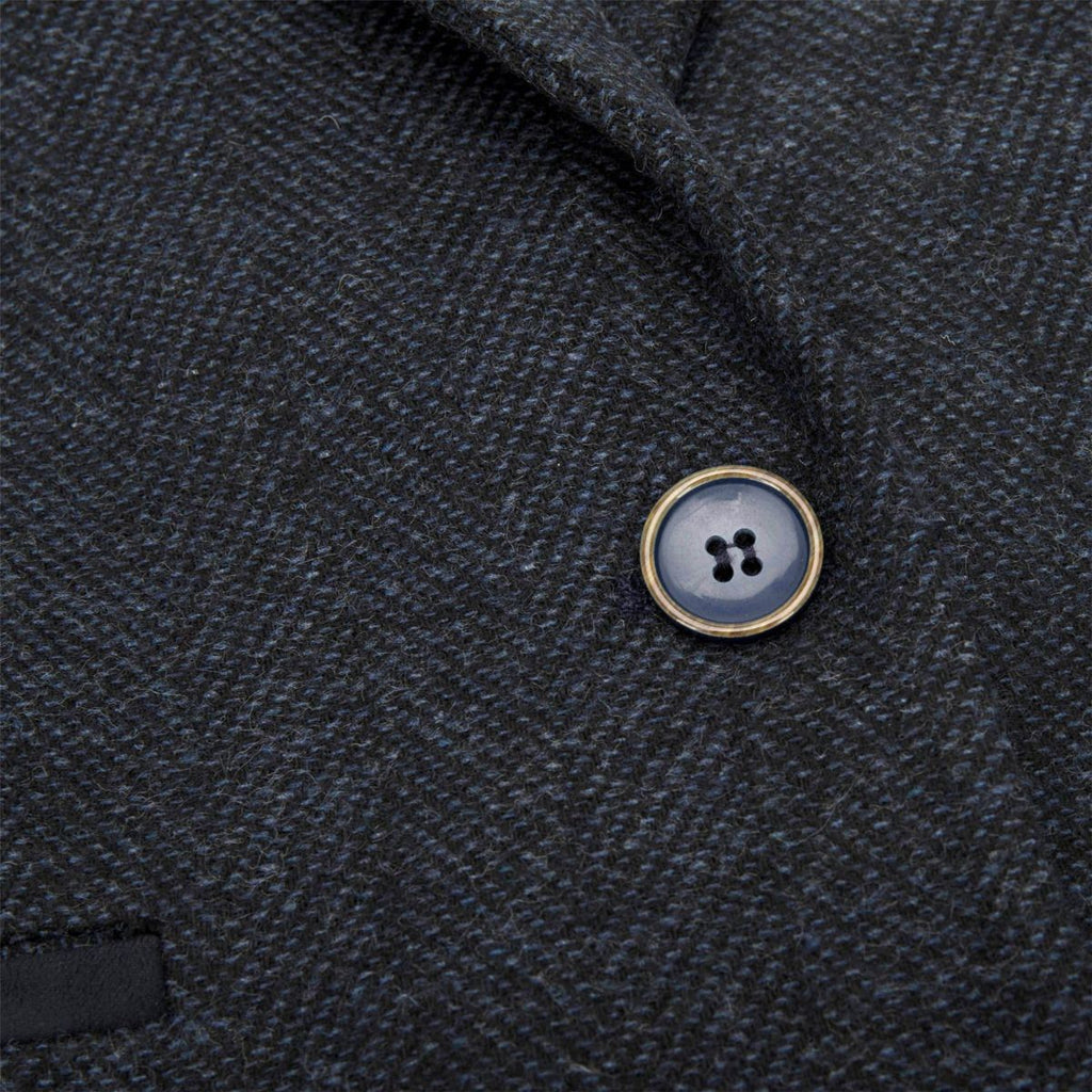 Womens Tweed 1920s Herringbone Navy Blazer