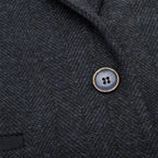 Womens Tweed 1920s Herringbone Navy Blazer