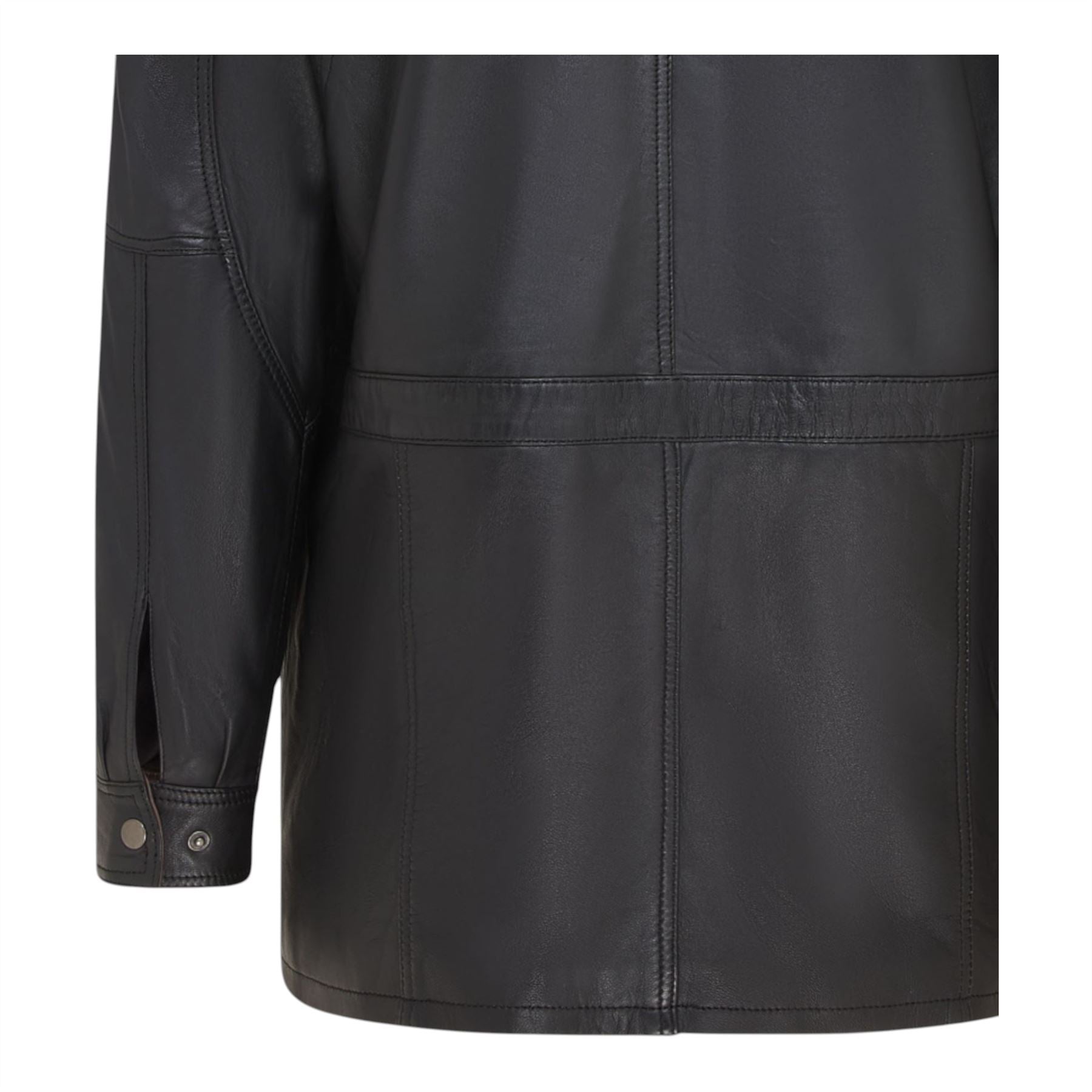 Mens Soft Italian Leather Parka Coat-Winnipeg