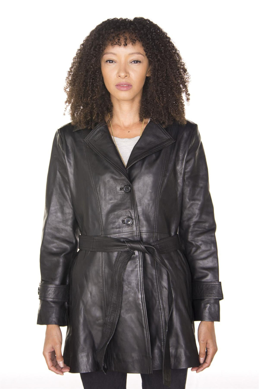 Womens 3/4 Length Trench Coat-Ranchi