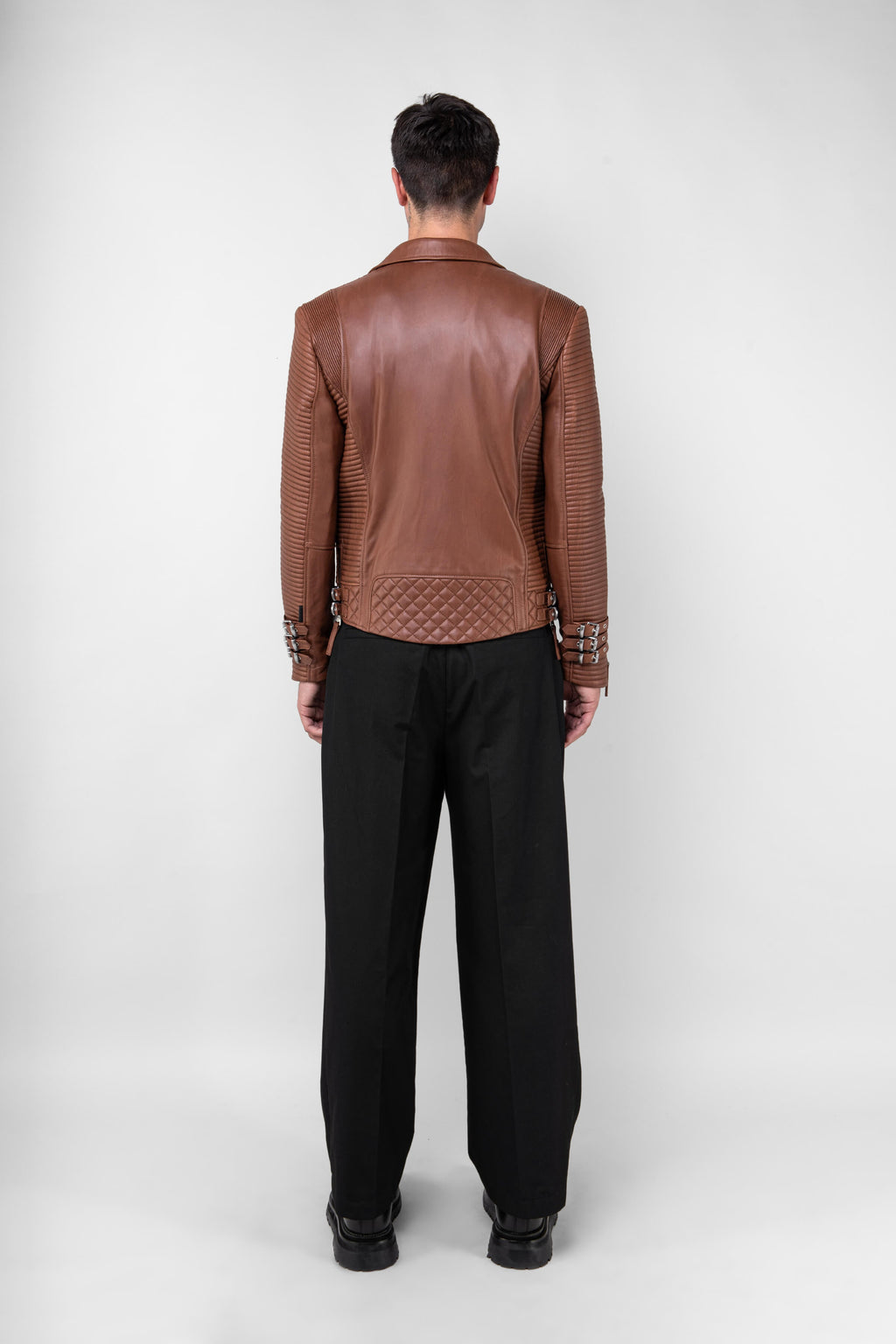 Alexander 3.0 Tall: Retro Brown Leather Jacket (Man)
