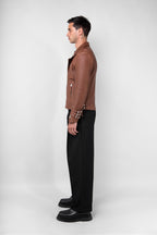 Alexander 3.0 Tall: Retro Brown Leather Jacket (Man)
