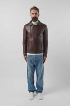 Alexander 3.0 Tall: Antique Brown Leather Jacket (Man)