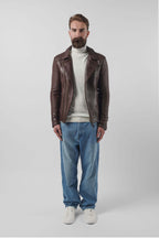 Alexander 3.0 Tall: Antique Brown Leather Jacket (Man)