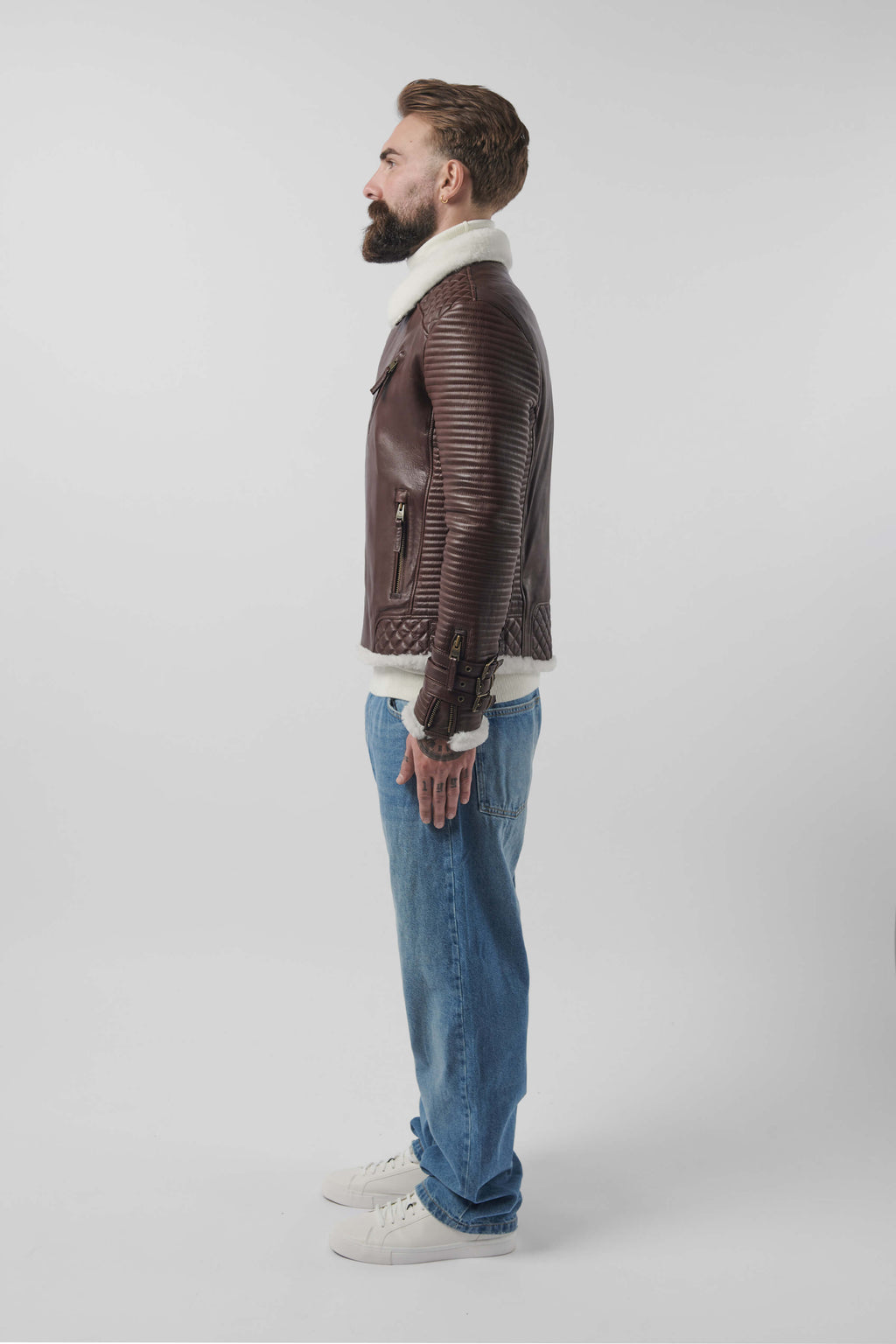 Alexander 3.0 Antique Brown: Shearling Jacket (Man)