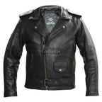 Antique Naked Cowhide Marlon Brando Biker Leather Jacket