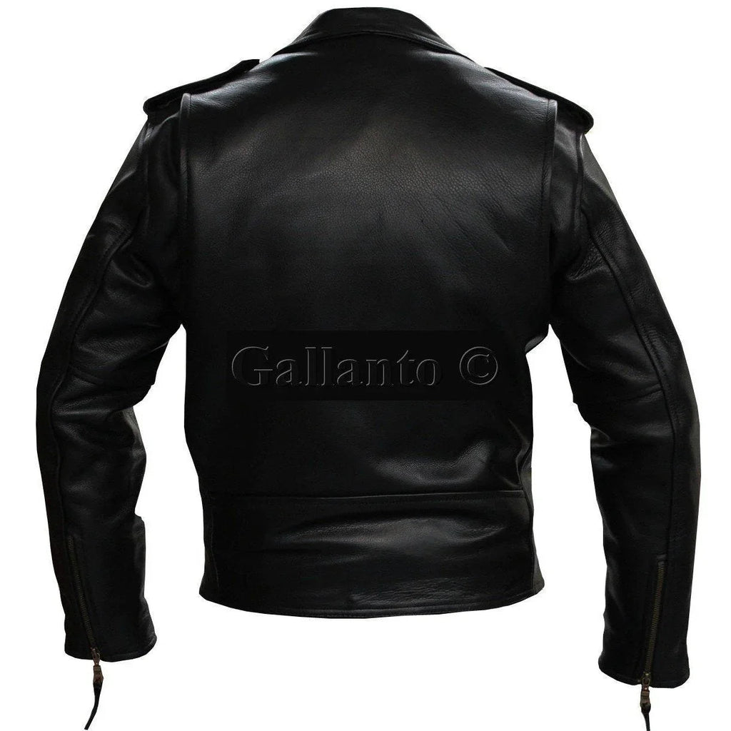 Antique Naked Cowhide Marlon Brando Biker Leather Jacket