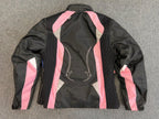 Arena Womens Ladies Black and Pink Textile Biker Jacket Large