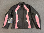 Arena Womens Ladies Black and Pink Textile Biker Jacket Large