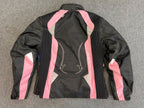 Arena Womens Ladies Black and Pink Textile Biker Jacket Small