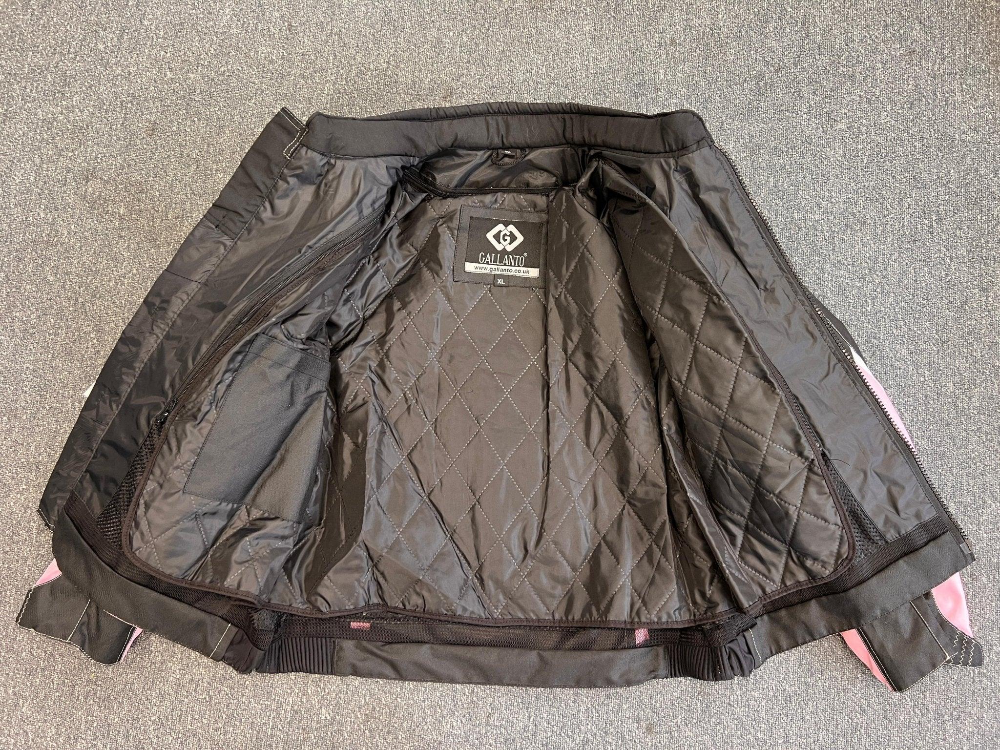 Arena Womens Ladies Black and Pink Textile Biker Jacket Small