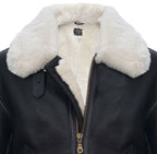Mens B3 WW2 Leather Sheepskin Aviator Flying Jacket-Charleston