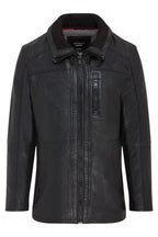 Mens Warm Mid-Length Leather Biker Coat - Sikander