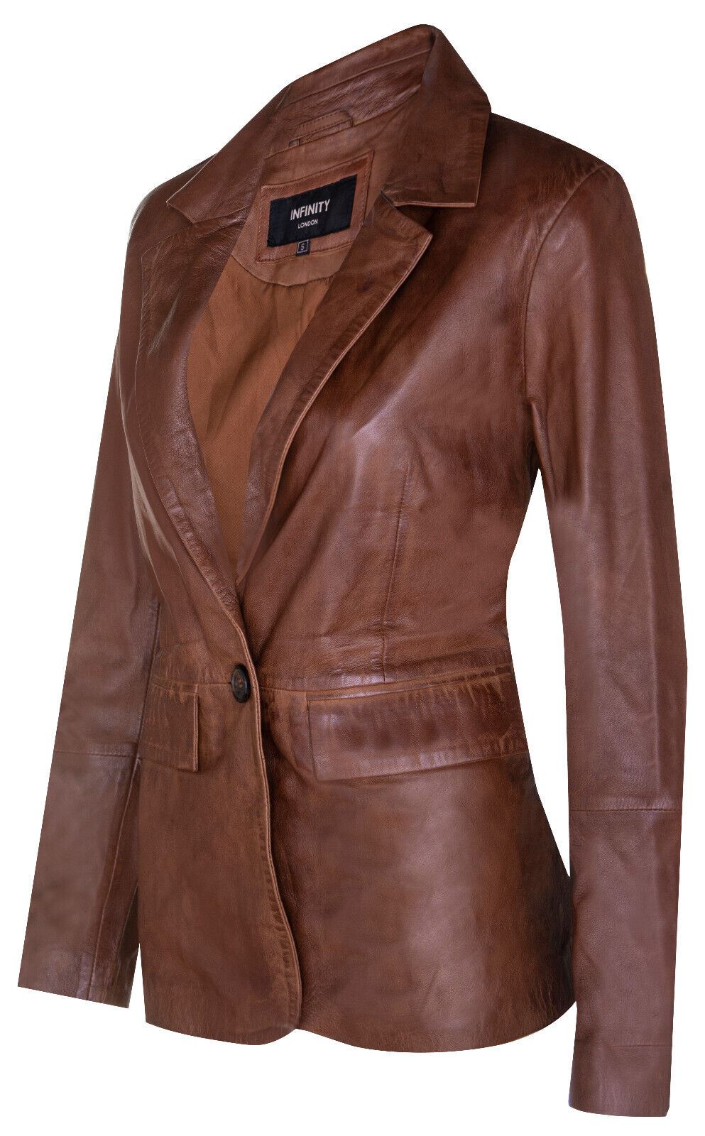 Womens Soft Leather Blazer Jacket-Apeldoorn