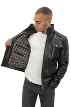 Men's Vintage Leather Biker Jacket-Cape Town