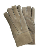 Unisex Sheepskin Suede Gloves with Roll Up/Down Cuff