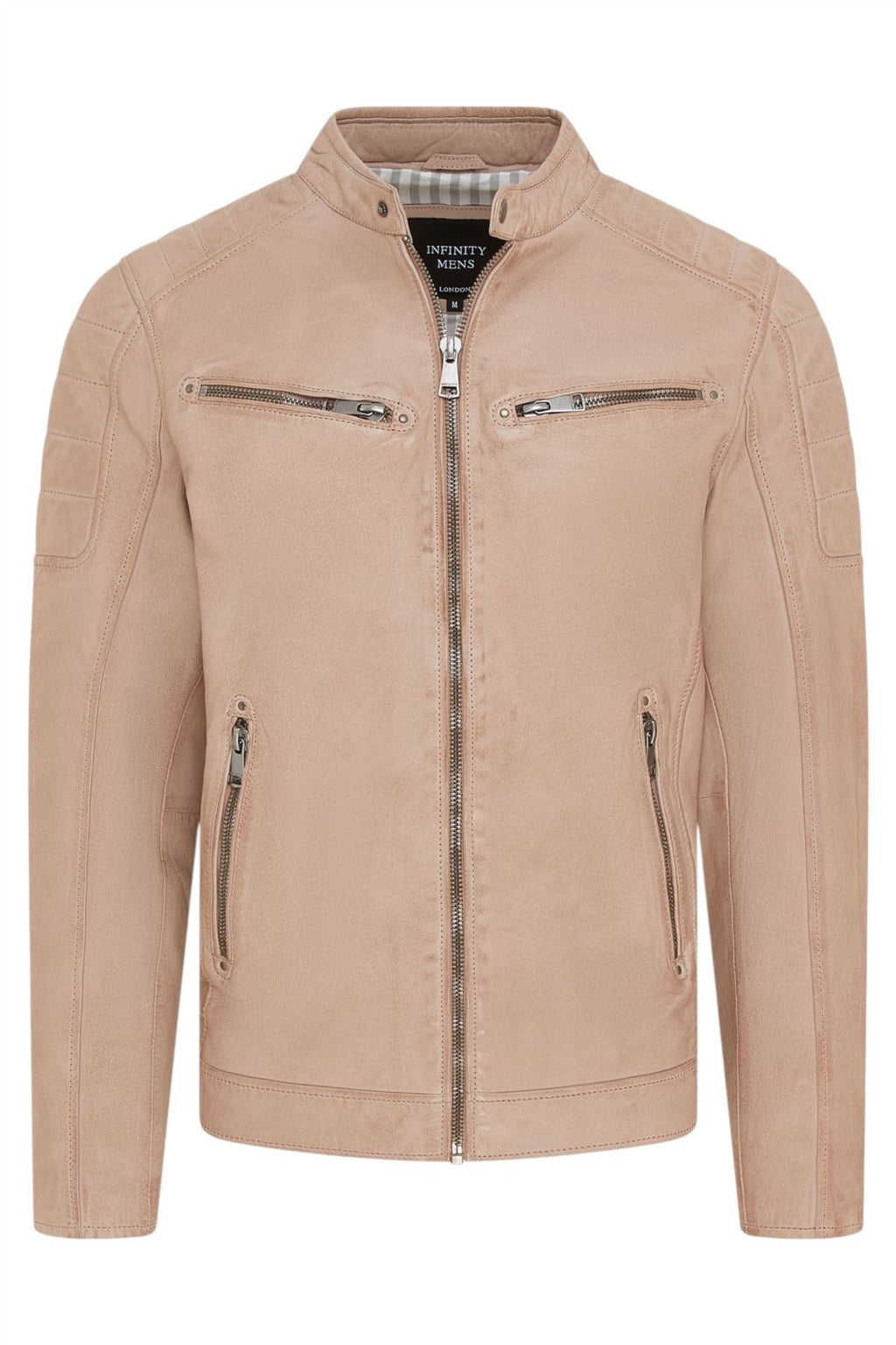 Men's Modern Classic Leather Quilted Biker Jacket - Derry