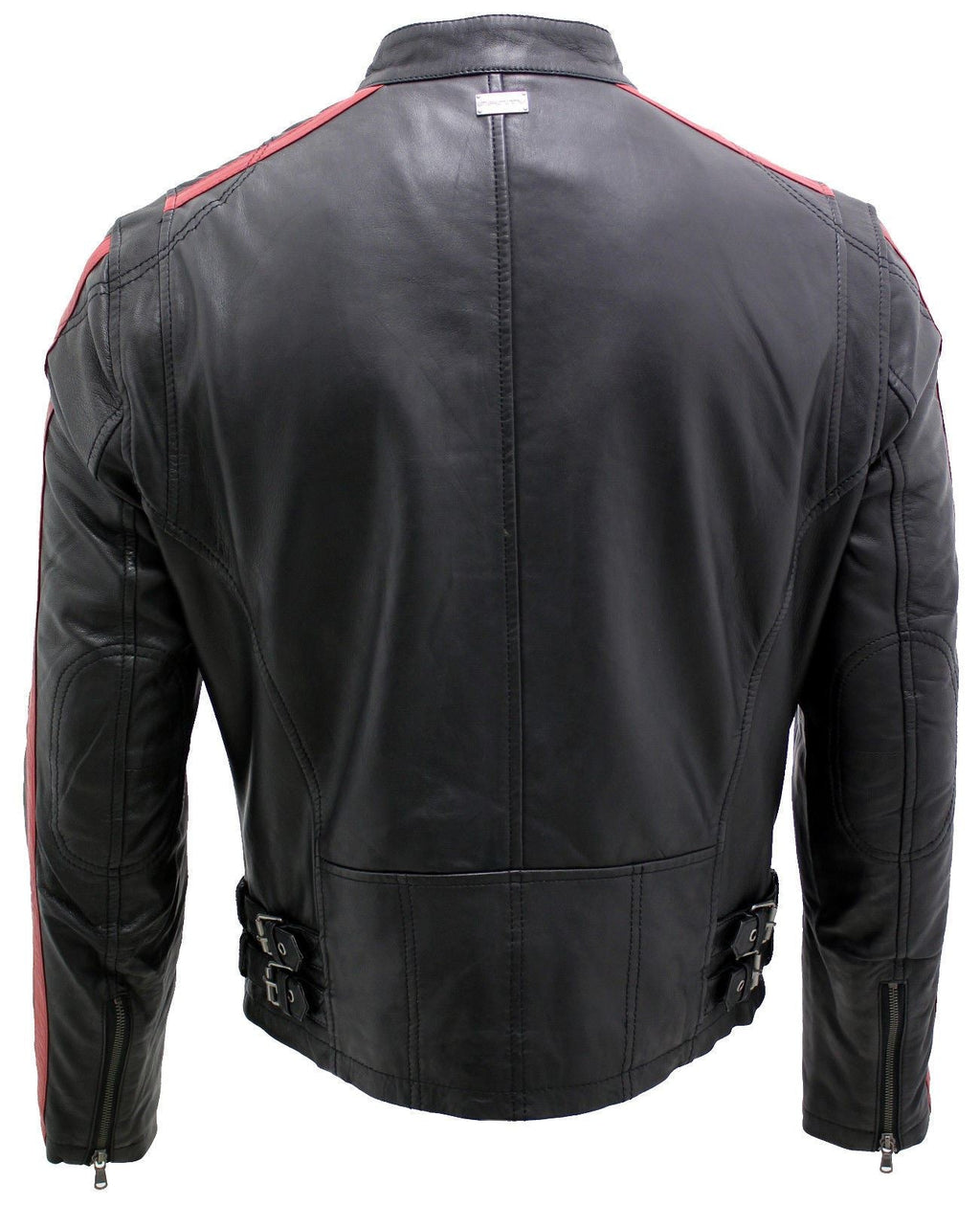 Mens Racer Black Nappa Leather Biker Jacket