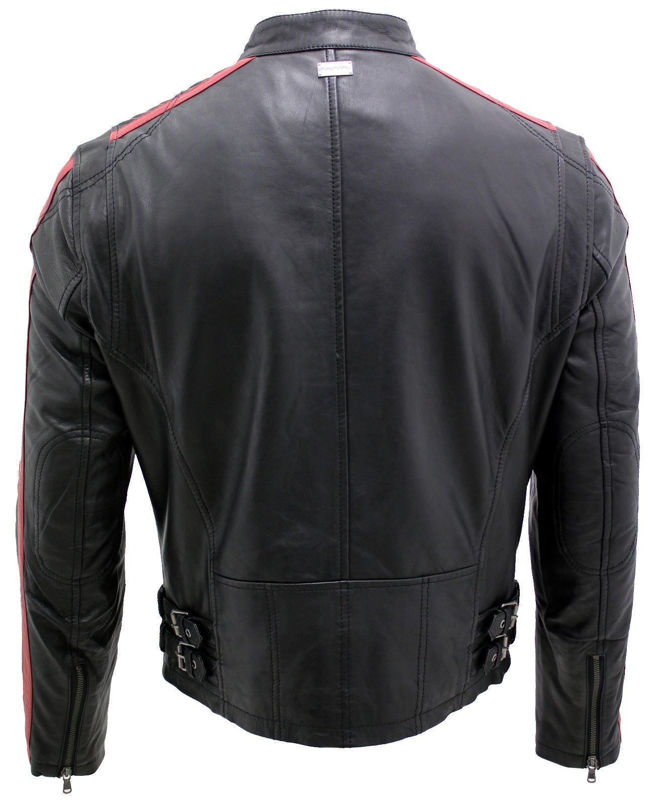 Mens Racer Black Nappa Leather Biker Jacket