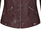 Womens Hooded Classic Biker Jacket - Brazzaville