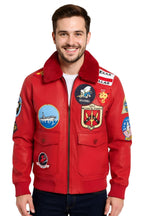 Mens Top Gun A2 Leather Bomber Jacket-San Diego