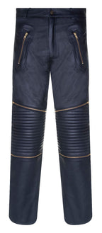 Mens Leather Zip Jeans-Ancona