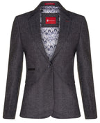 Womens 1920s  Grey Wool Classic Vintage Retro Blazer