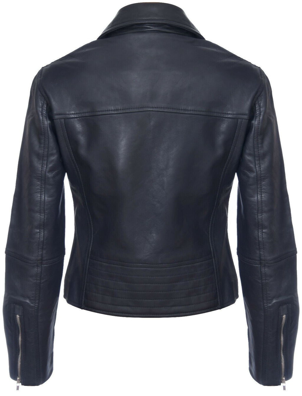 Womens Leather Retro Biker Jacket-Madeley