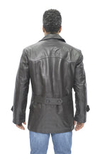 Mens Cowhide Leather Peacoat-Krakaw