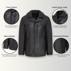 Men’s 4 Button Italian Leather Blazer Jacket - Loxton