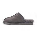 Men's Genuine Sheepskin Grey Suede Mule Winter Warm Non-Slip - Highland