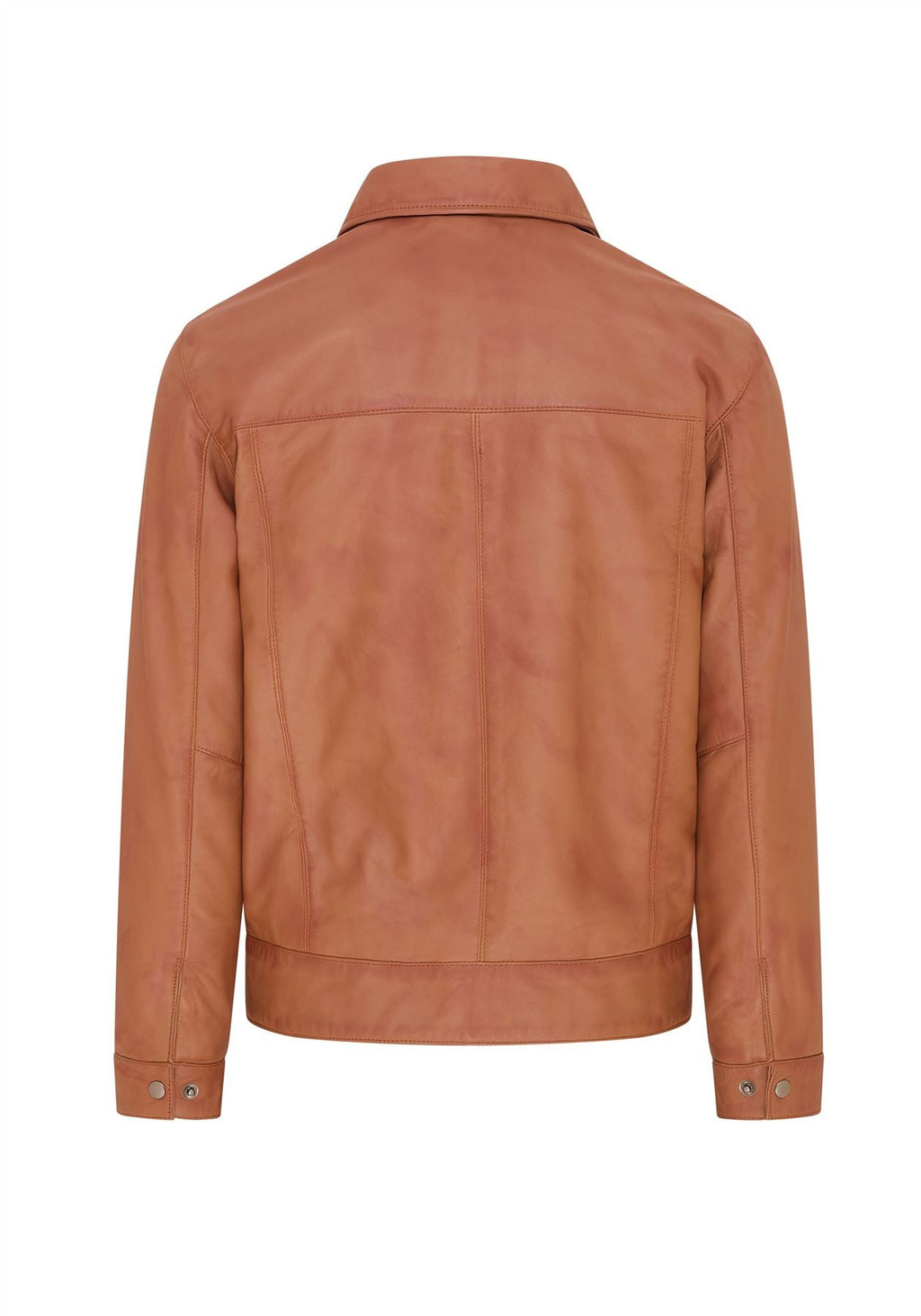 Mens Retro Classic Leather Harrington Biker Jacket - Drammen