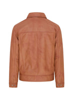Mens Retro Classic Leather Harrington Biker Jacket - Drammen