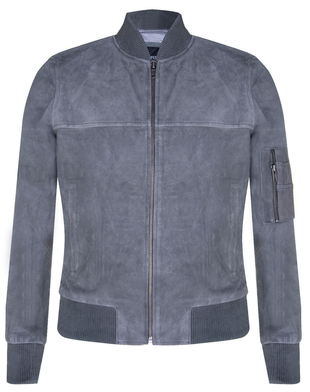 Mens Suede Leather MA-1 Varsity Bomber Jacket