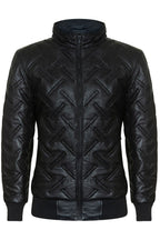 Mens Quilted Leather Bomber Jacket - Taunton