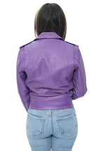 Women's Cowhide Brando Leather Biker Jacket-Murcia