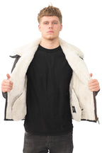 Mens Sheepskin Leather WW2 Bomber Jacket-Tucson
